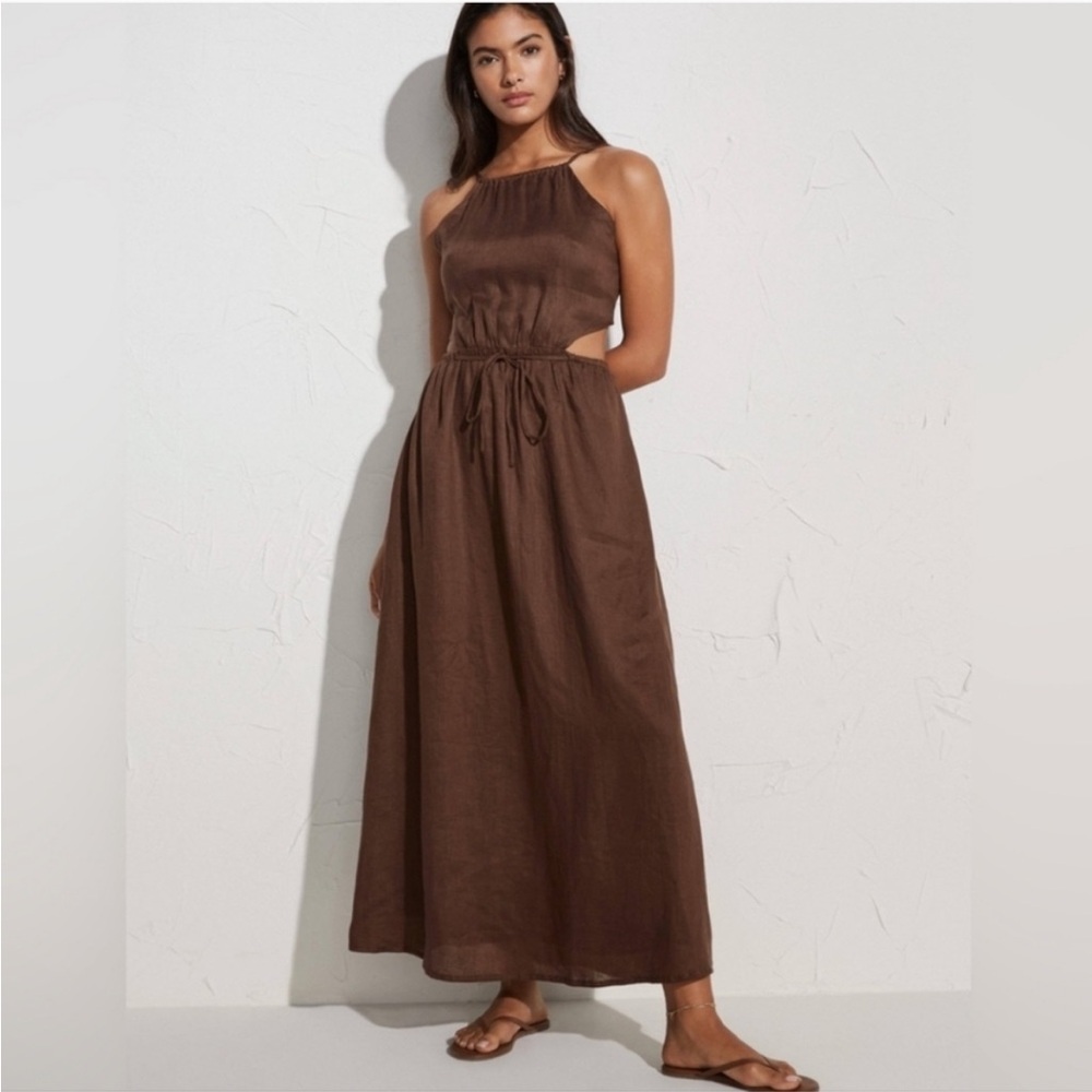Faithfull the Brand Brown Halter Sundress